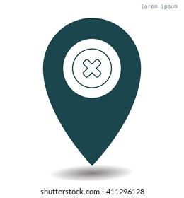 Delete sign, line icon. Remove button. Vector