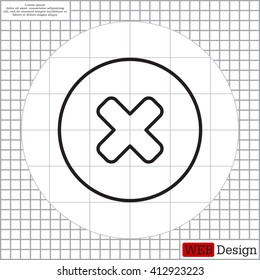 Delete sign, line icon. Remove button. Vector