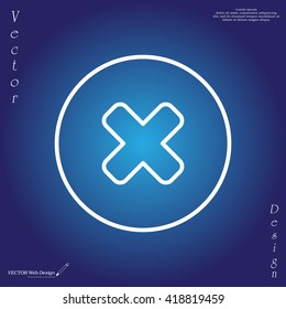 Delete sign, line icon. Remove button. Vector