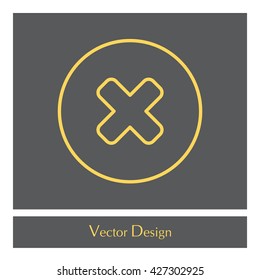 Delete sign, line icon. Remove button. Vector