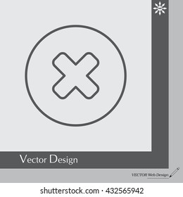 Delete sign, line icon. Remove button. Vector