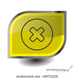 Delete sign, line icon. Remove button. Vector