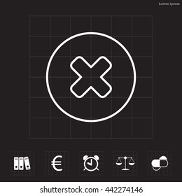 Delete sign, line icon. Remove button. Vector