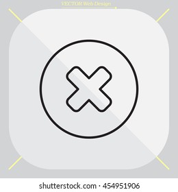 Delete sign, line icon. Remove 