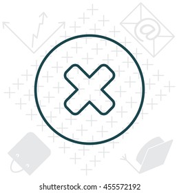 Delete sign, line icon. Remove 
