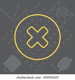 Delete sign, line icon. Remove 