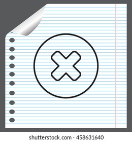 Delete sign, line icon. Remove 