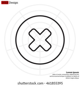 Delete sign, line icon. Remove 