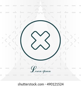 Delete sign, line icon. Remove 