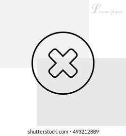 Delete sign, line icon. Remove 