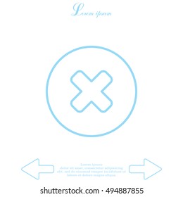 Delete sign, line icon. Remove 