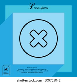 Delete sign, line icon. Remove 