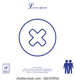 Delete sign, line icon. Remove 