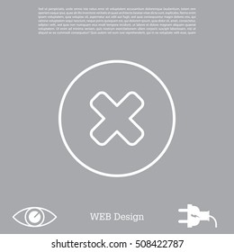Delete sign, line icon. Remove 