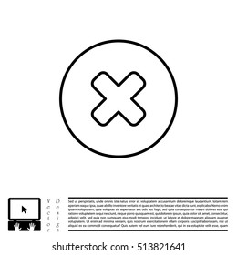 Delete sign, line icon. Remove 