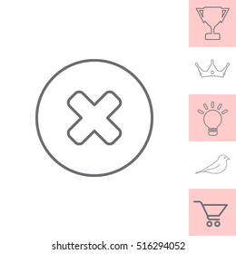 Delete sign, line icon. Remove 