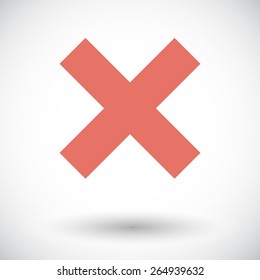 Delete. Single flat icon on white background. Vector illustration.