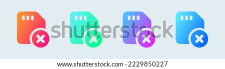 Delete solid icon in gradient colors. Remove signs vector illustration.