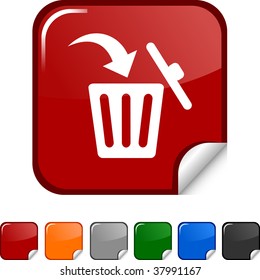 Delete  sticker icon. Vector illustration.