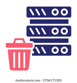 Borrar Icono de almacenamiento Color Relleno Estilo Ilustración vectorial