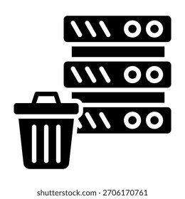 Borrar Icono de almacenamiento Glifo Estilo Ilustración vectorial