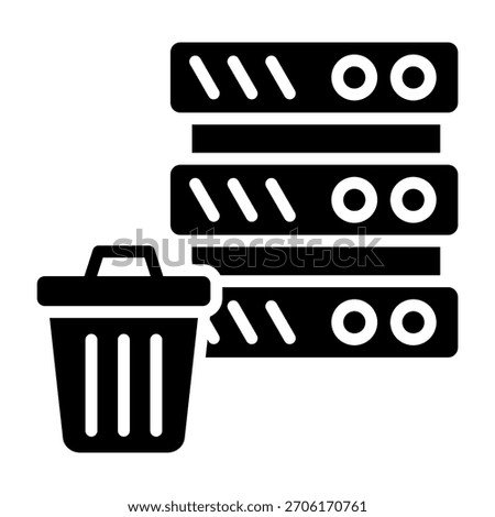 Delete Storage Icon Glyph Style Vector Illustration