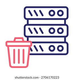 Borrar Icono de almacenamiento Línea Color Estilo Ilustración vectorial