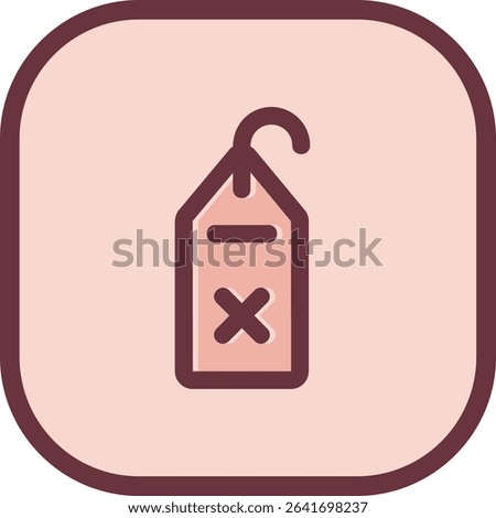 Delete tag Line vector Icon Design