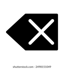 The delete text symbol icon or the cross symbol cancel.