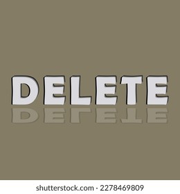 Delete text typography , green delete text	
