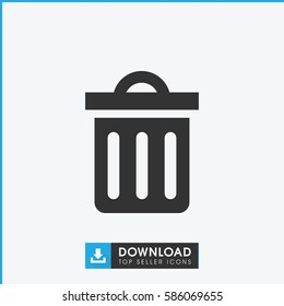 delete trash bin icon. Simple filled delete trash bin icon. On white background.