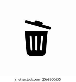 delete trash bin open cap restore file icon sign vector