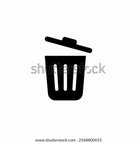 delete trash bin open cap restore file icon sign vector