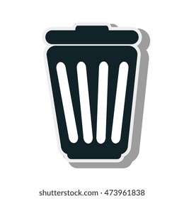 delete or trash can element ecology enviromental sign vector illustration