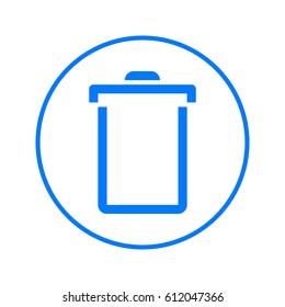 Delete, trash can, recycling bin circular line icon. Round colorful sign. Flat style vector symbol