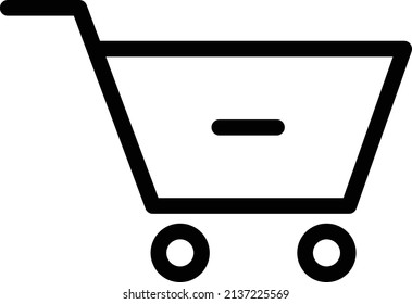 Delete Trolley Icon, E-Commerce Sign And Symbol Isolated On White Background.

