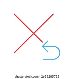 Borrar Deshacer en icono de esquema