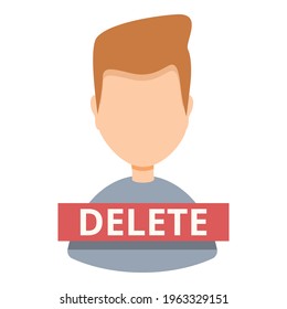 Icono de avatar del usuario. Caricatura de Borrar icono vectorial avatar del usuario para el diseño web aislado en fondo blanco