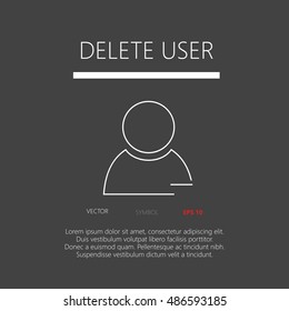 Delete user button web icon flat design