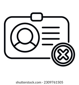 Delete user card icon outline vector. People service. Account privacy