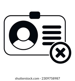 Delete user card icon simple vector. People service. Account privacy