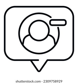 Delete user chat icon outline vector. People service. Account privacy