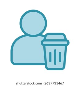 Delete User dual tone blue color, mini illustration icon. use for modern concept, print, UI, UX kit, web and app development. Vector related to account management, ecommerce, banking and finance.