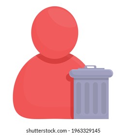 Delete user garbage icon. Cartoon of Delete user garbage vector icon for web design isolated on white background