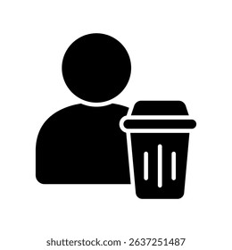 Delete User glyph, mini illustration icon. use for modern concept, print, UI, UX kit, web and app development. Vector related to account management, ecommerce, banking and finance.