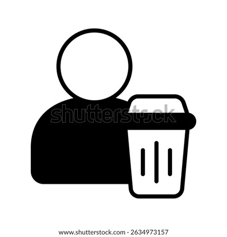 Delete User glyph, mini illustration icon. use for modern concept, print, UI, UX kit, web and app development. Vector related to account management, ecommerce, banking and finance.