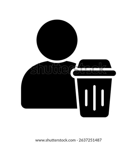 Delete User glyph, mini illustration icon. use for modern concept, print, UI, UX kit, web and app development. Vector related to account management, ecommerce, banking and finance.