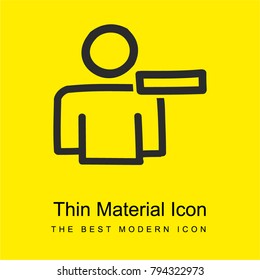 Delete user hand drawn symbol bright yellow material minimal icon or logo design