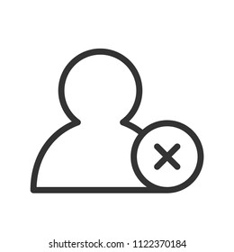 delete user icon black line with simple concept, editable stroke, ui-ux, web, website, startup, pixel perfect, editable stroke.