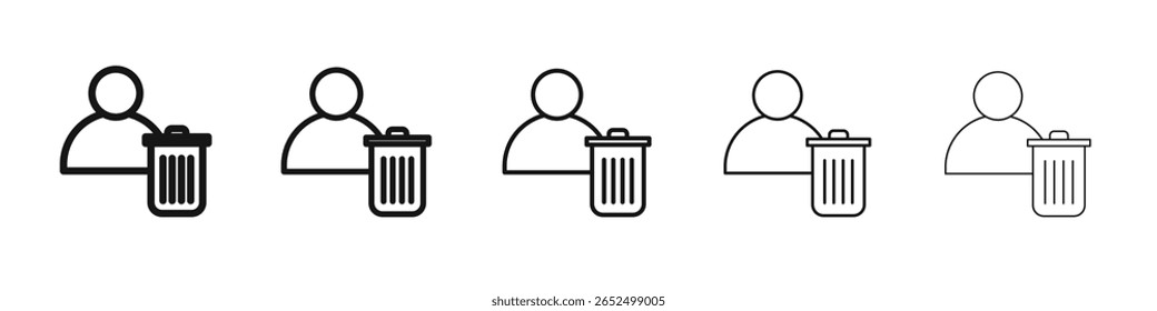 Icono de usuario de Borrar signo de Vector en blanco y negro